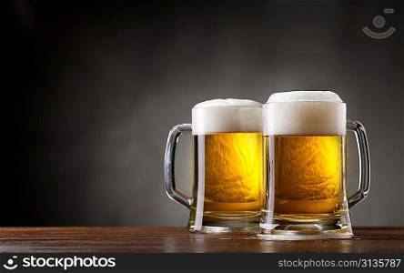 pair glasses of beer