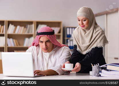 Pair of arab man and woman