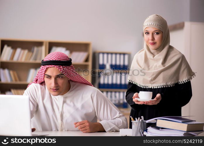 Pair of arab man and woman