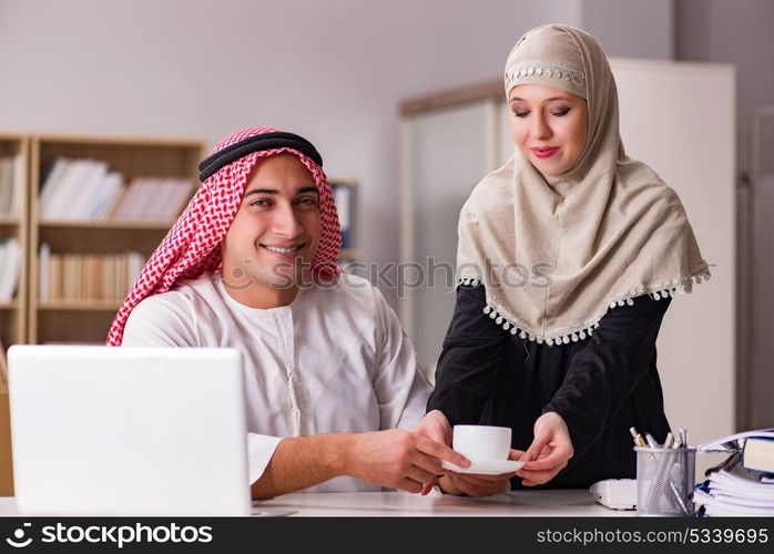 Pair of arab man and woman