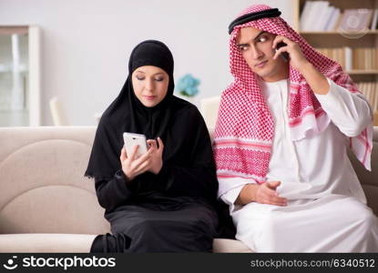 Pair of arab man and woman