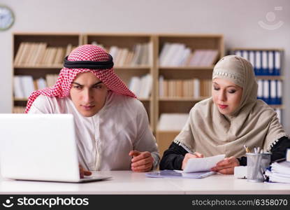 Pair of arab man and woman