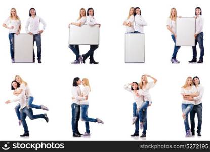 Pair of blank board isolated on white