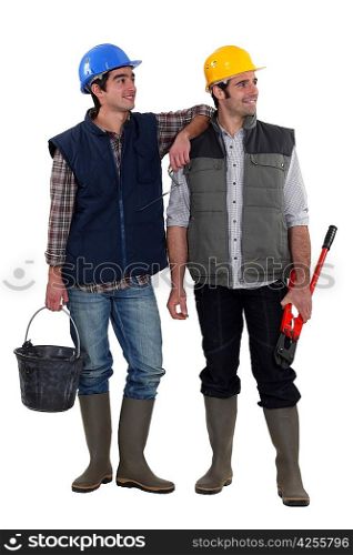 Pair of construction workers