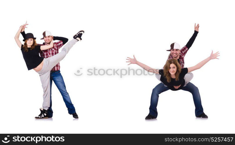 Pair of dancers dancing modern dances