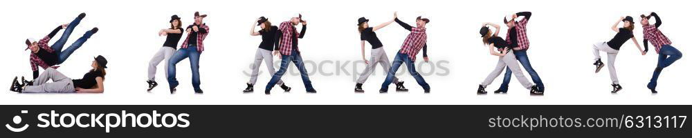 Pair of dancers dancing modern dances