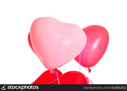 Pair of heart shaped balloons isolated on white background&#xA;