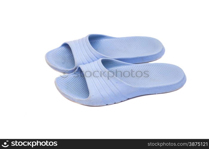 Pair of house slippers isolated on white background