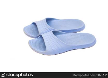 Pair of house slippers isolated on white background