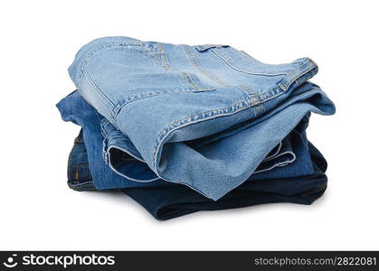 Pair of jeans isolated on the white