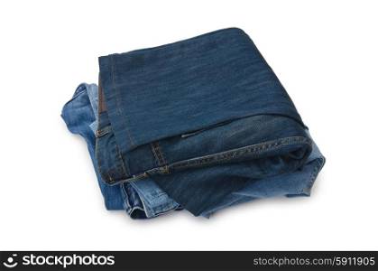 Pair of jeans isolated on the white