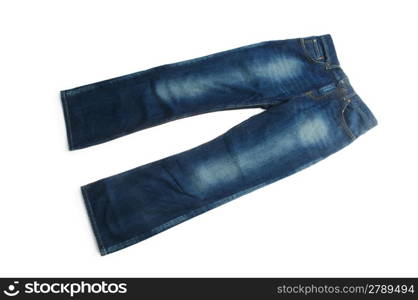 Pair of jeans isolated on the white background