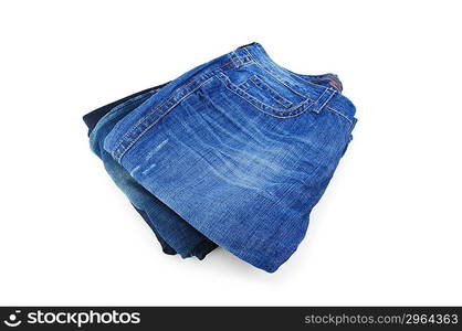 Pair of jeans isolated on the white background