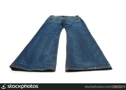 Pair of jeans isolated on the white background