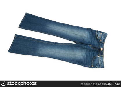 Pair of jeans isolated on the white background