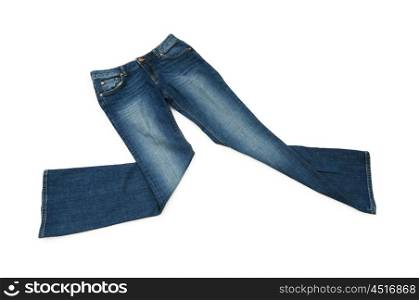 Pair of jeans isolated on the white background