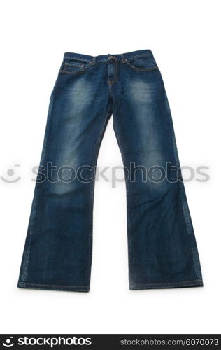 Pair of jeans isolated on the white background