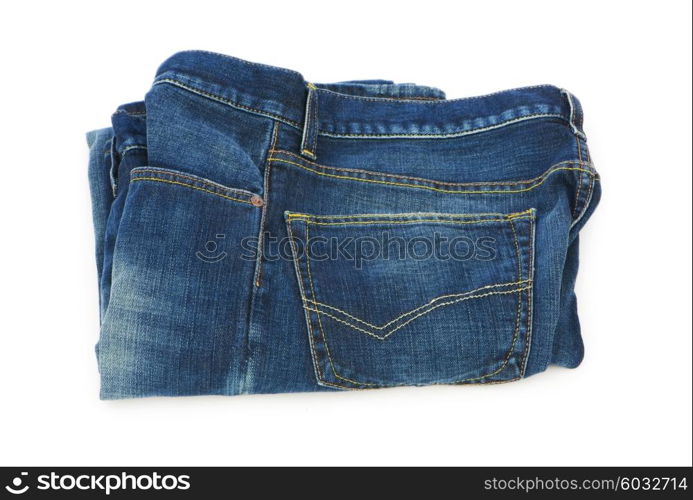 Pair of jeans isolated on the white background&#xA;