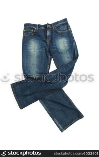 Pair of jeans isolated on the white background&#xA;