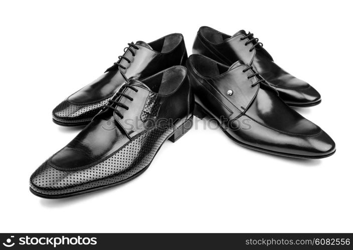 Pair of male shoes isolated on the white