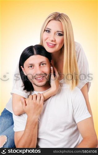 Pair of man and woman in love