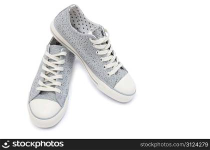 Pair of new sneakers isolated on white background