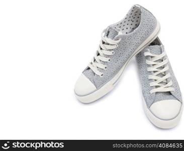 Pair of new sneakers isolated on white background
