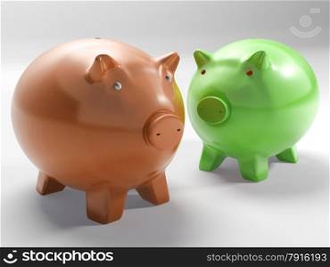 Pair Of Pigs Showing Investment And Security