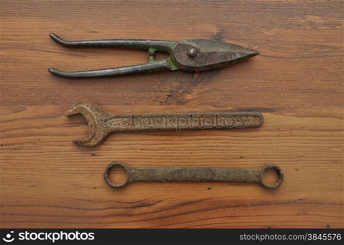 Pair of snips and wrenches
