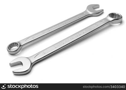 Pair of spanners. Pair of spanners, isolated on a white background
