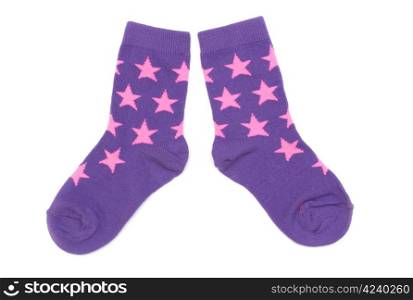 Pair of striped sock isolated on a white background