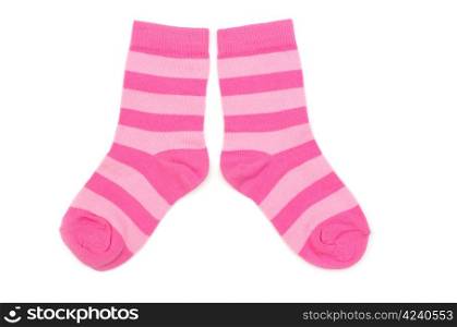 Pair of striped sock isolated on a white background