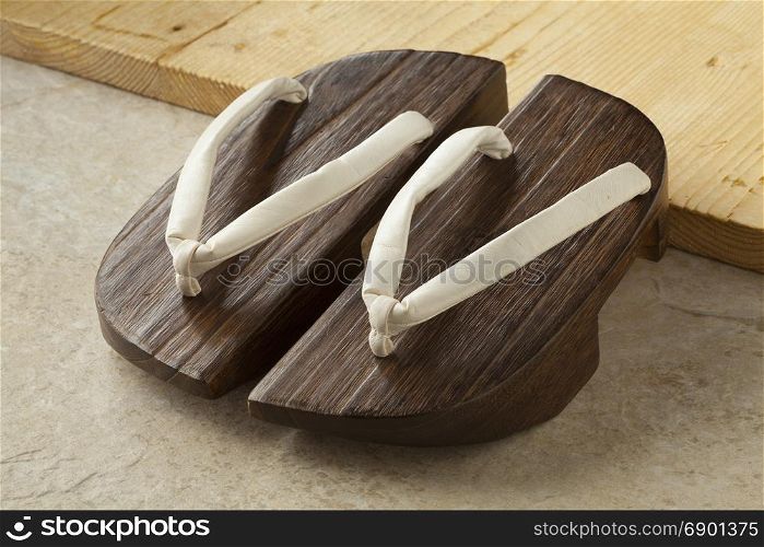 Pair of traditional Japanese wooden geta