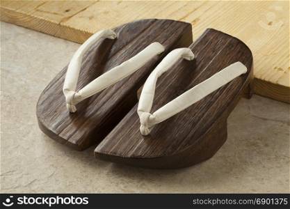 Pair of traditional Japanese wooden geta