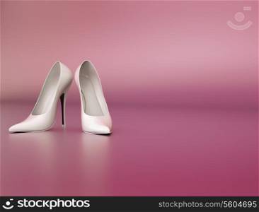 Pair of trendy female high-heel shoes