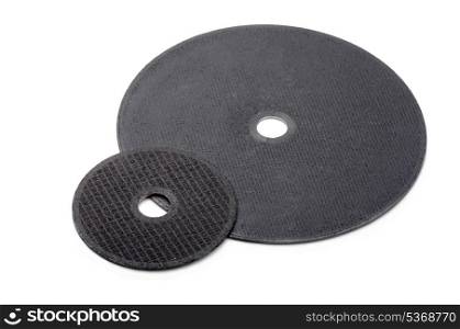 Pair of universal cutting wheels isolated on white