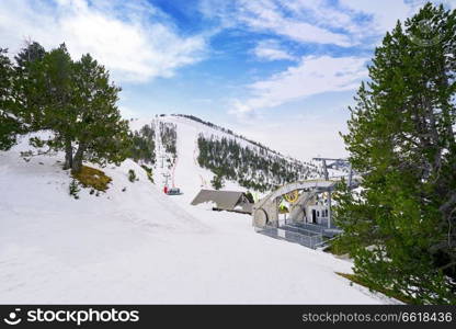 Pal ski resort in Andorra Pyrenees mountains on sunny day