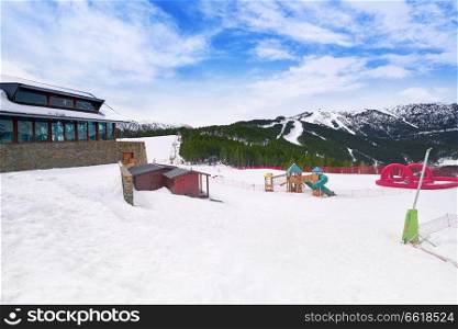 Pal ski resort in Andorra Pyrenees mountains on sunny day