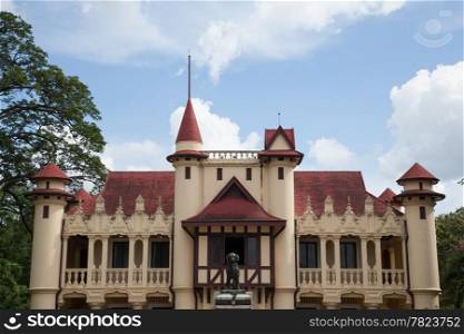 Palace in Nakhon Pathom province. The building is unique.
