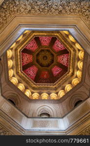 Palace Monserrat in Sintra, Portugal. details of the building with exquisite Moorish architecture