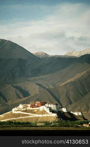 Palace near mountains, Potala Palace, Lhasa, Lhasa Valley, Tibet, China