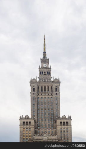 Palace of Culture and Science in Warsaw, Poland. Stalin's gift for city of Warsaw, built in 1952-1955.