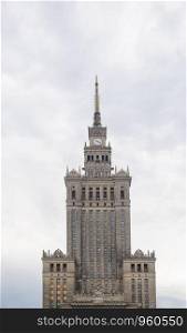 Palace of Culture and Science in Warsaw, Poland. Stalin's gift for city of Warsaw, built in 1952-1955.