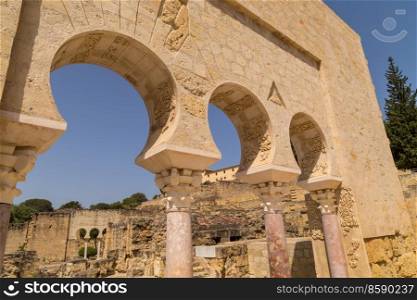 Palace of Medina Azahara, arab city founded in the year 936 by Abderraman III about 8 km from Cordoba, Andalusia, Spain
