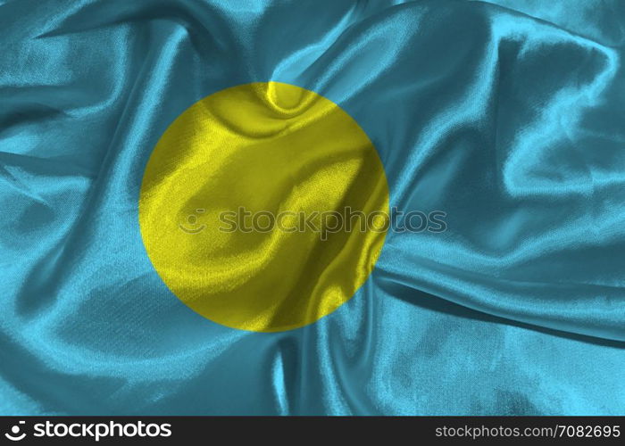 Palau flag ,Palau national flag 3D illustration symbol