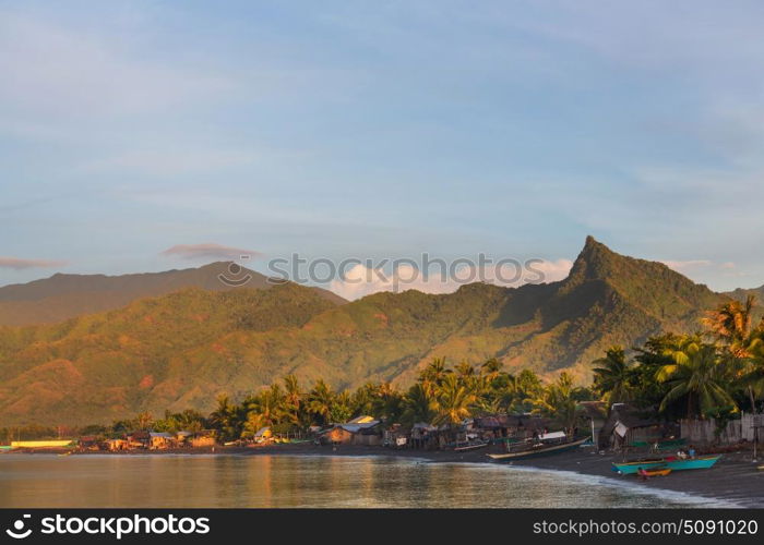 Palawan. Amazing scenic view of sea bay and mountain islands, Palawan, Philippines