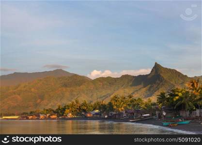 Palawan. Amazing scenic view of sea bay and mountain islands, Palawan, Philippines