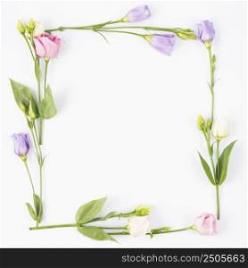 pale flowers forming rectangular frame