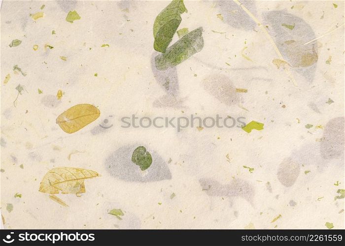 Pale Yellow Mulberry Paper with leaf texture background, Handmade paper horizontal with Unique design of paper, Soft natural paper style For aesthetic creative design