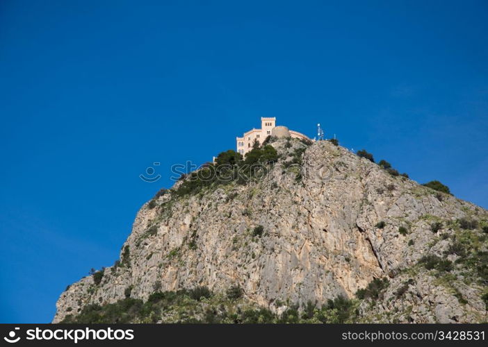 Palermo, a castle on top of a rock